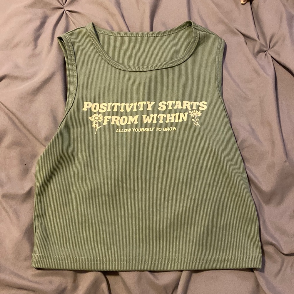 Light weight green thick strap tank top